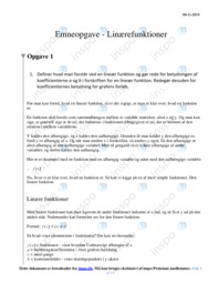 Linærefunktioner | Emneopgave