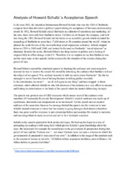 Analysis of Howard Schultz ́s Acceptance Speech