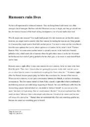Rumours ruin lives | Essay