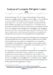 Tale i FN | Analyse | Leonardo DeCaprio