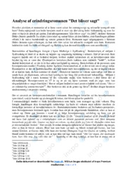 Det bliver sagt | Analyse