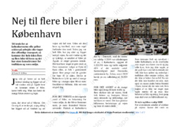 Nej til flere biler i København | Artikel