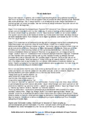 Til mit døde barn | Analyse