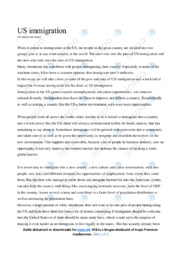 US immigration | Analytical essay