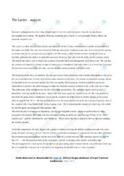 ‘The Larder’ | Analysis | Noter til engelsk