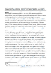 Bearnie Sanders commencements speech | Analysis