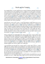 Death and the Vampire | Analytical essay
