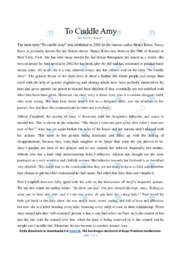 To Cuddle Amy | Analytical essay