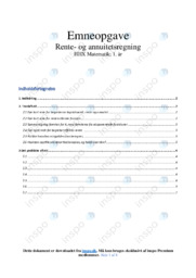Rente- og annuitetsregning | Emneopgave