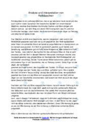 Analyse und Interpretation von Rotkäppchen