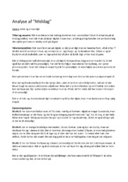 Analyse af ”Middag” | Tom Kristensens