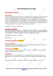 Litteraturhistoriske perioder | Noter Analyse