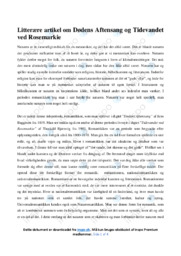 Dødens Aftensang | Analyse | Jens Baggesen