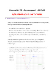 Matematik C / B | Førstegradsfunktionen