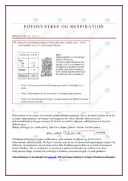 Fotosyntese Og Respiration | Noter Biologi