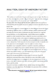 American Factory | Analytical essay