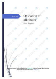 Oxidation af alkoholer | Kemirapport