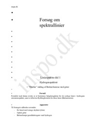 Rapport om Balmerserien – Spektrallinjer, Liniespektre, Hydrogenspektret