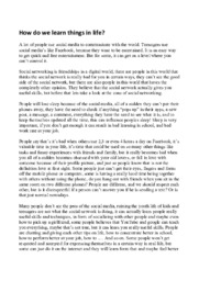 How do we learn things in life? | Essay