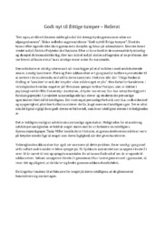 Godt nyt til flittige tumper – Referat