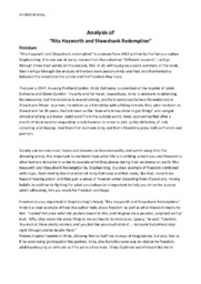 Freedom Analysis of “Rita Hayworth and Shawshank Redemption”
