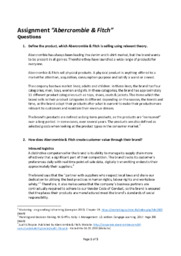 Assignment “Abercrombie & Fitch” | Questions