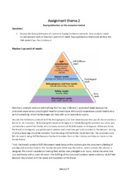 Assignment theme | Buying behaviour on the consumer market