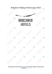 Brøchner Hotels erhvervscase | Noter Afsætning Case