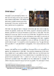 Child labour | Engelsk Essay