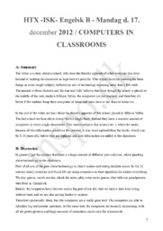 Computers in classrooms | Eksamenssæt HTX 17. dec. 2012 | Opgave fra en Engelsk Eksamen