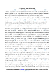 Cat in the rain | Analyse | Ernest Hemmingway