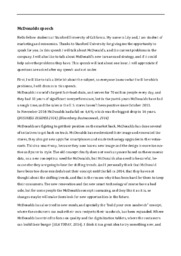McDonalds speech