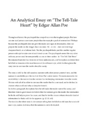 An Analytical Essay on ”The Tell-Tale Heart” by Edgar Allan Poe