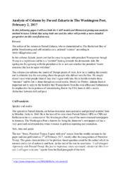 Analysis of Column by Fareed Zakaria