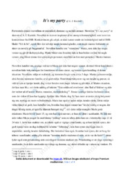 It´s my party | Analyse | A. J. Kazinki