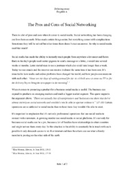 Debating essay | The Pros and Cons of Social Networking