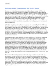 Analytical essay of ”To my younger self” by Cora Frazier