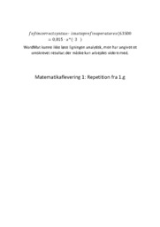 Matematikaflevering | Repetition