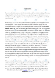 Minimalism | Engelsk Essay