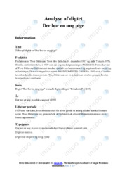 Der bor en ung pige | Analyse | Tove Ditlevsen