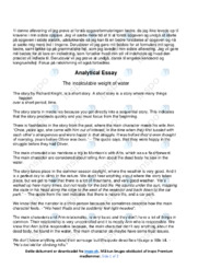 The incalculable weight of water | Analytical essay