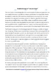 I see you never | Analytical essay