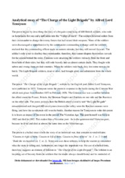 The Charge of the Light Brigade | Analyse | Alfred Lord Tennyson