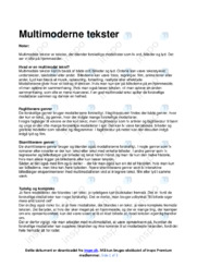 Multimoderne tekster | Noter Analyse