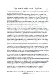 The American Promise | Analyse | Barack Hussein Obama II