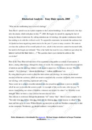 Speech | Analyse | Tony Blair