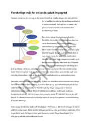 Forskellige mål for et lands udviklingsgrad