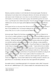 Paper on “UK Riots” | Eksamenssæt maj 2012