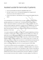 Assisted Suicide for terminally ill patients | Eksamenssæt eng b stx 22. august 2013