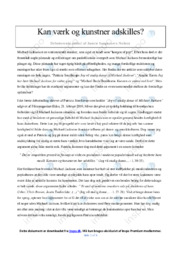 Debatterende artikel Kan vaerk og kunstner adskilles